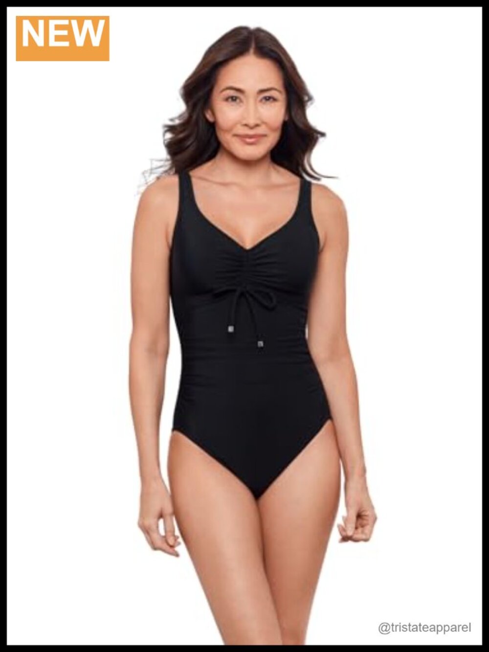 Tummy Control Cinched V-Neck One Piece Swimsuit Side Shirred